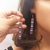 Ear Jewelry Resin Wood Multicolor Gold Foil Geometric Electroplating Earrings