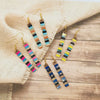 Ear Jewelry Resin Wood Multicolor Gold Foil Geometric Electroplating Earrings