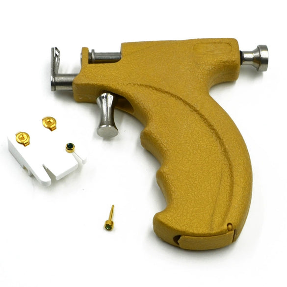Ear Piercing Gun Set Simple Geometric Style 24K Real Gold Plated Suitable For Adults And Children