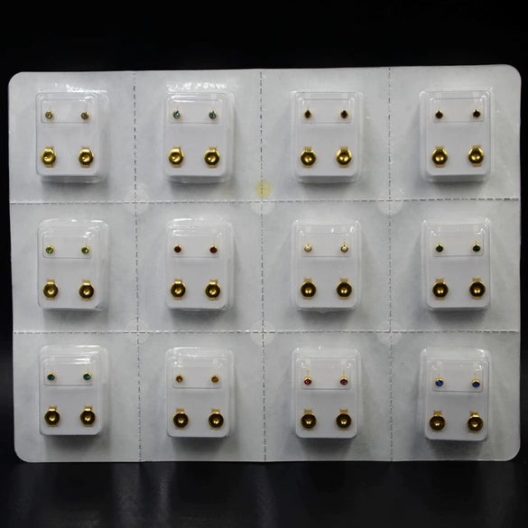 Ear Piercing Gun Set Simple Geometric Style 24K Real Gold Plated Suitable For Adults And Children