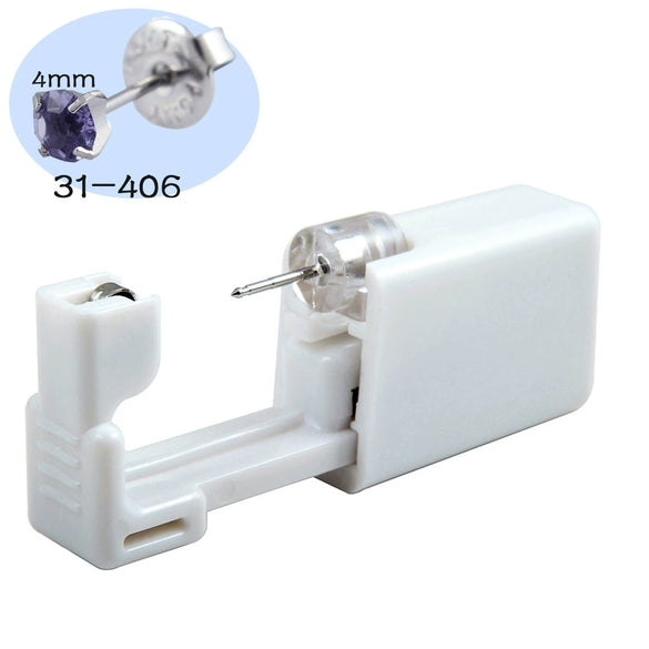 Ear Piercing Tool Ear Stud Gun 316L Stainless Steel Geometric Electroplated