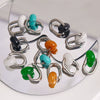 Ear Ring Agate Jade Titanium Steel Ushape Polished Unisex Simple Antique Internet Popular