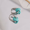 Ear Ring Agate Jade Titanium Steel Ushape Polished Unisex Simple Antique Internet Popular