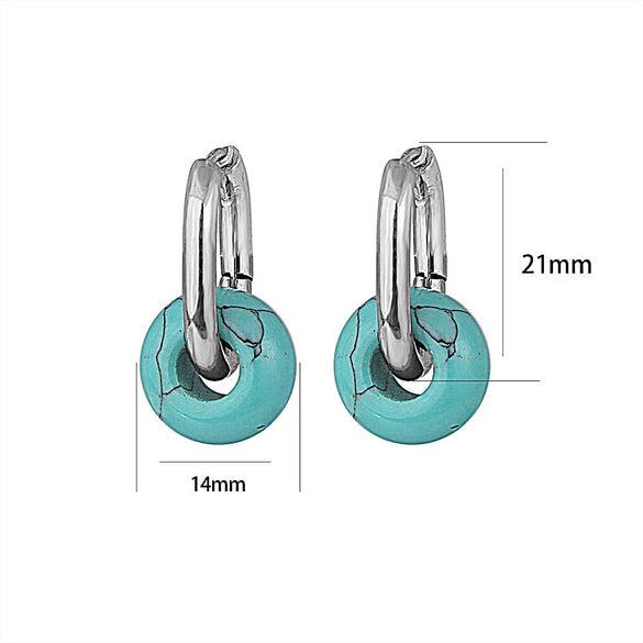 Ear Ring Agate Jade Titanium Steel Ushape Polished Unisex Simple Antique Internet Popular
