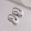 Ear Ring Agate Jade Ushape Stainless Steel Polishing Simple Antique Unisex