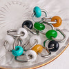 Ear Ring Agate Jade Ushape Stainless Steel Polishing Simple Antique Unisex