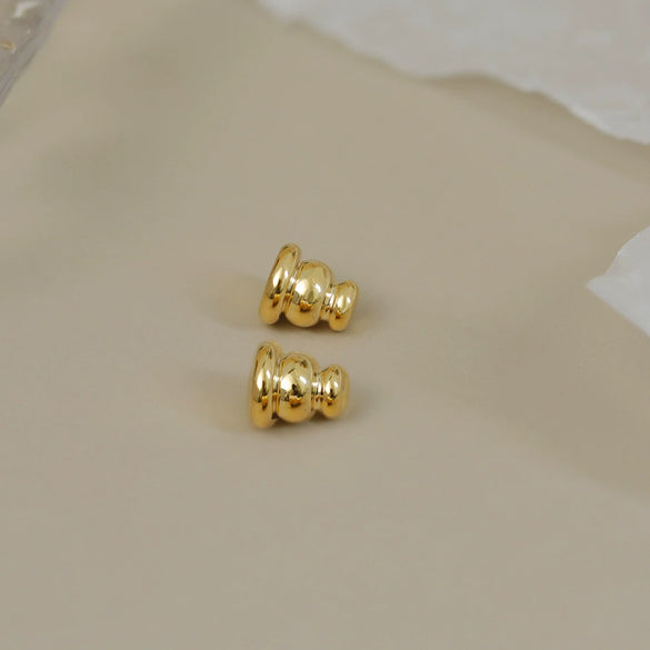 Ear Studs Copper Geometric Style Electroplated