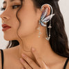 Earring Alloy Resin Imitation Pearl Acrylic Butterfly Contour Electroplated