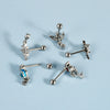 Earring Bat Wing Zircon Copper Inlaid Heart Shaped Stainless Steel Geometric Pattern