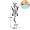 Earring Bat Wing Zircon Copper Inlaid Heart Shaped Stainless Steel Geometric Pattern