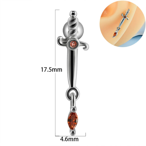 Earring Bat Wing Zircon Copper Inlaid Heart Shaped Stainless Steel Geometric Pattern