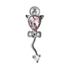 Earring Bat Wing Zircon Copper Inlaid Heart Shaped Stainless Steel Geometric Pattern
