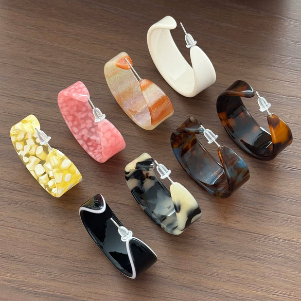 Earrings Acetic Acid Geometric Light Luxury Handmade