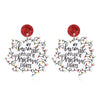 Earrings Acrylic Geometric Christmas Hat Rainbow Christmas Tree Stylish Design For Women