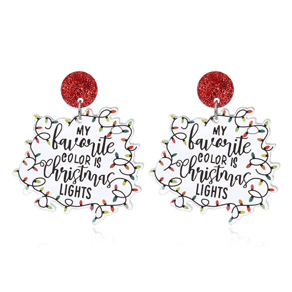 Earrings Acrylic Geometric Christmas Hat Rainbow Christmas Tree Stylish Design For Women