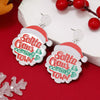 Earrings Acrylic Geometric Christmas Hat Rainbow Christmas Tree Stylish Design For Women