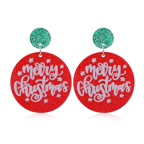 Earrings Acrylic Geometric Christmas Hat Rainbow Christmas Tree Stylish Design For Women