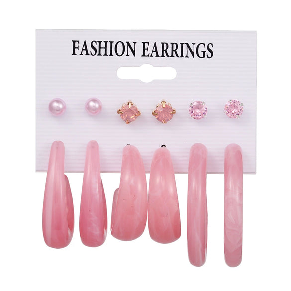 Earrings Acrylic Geometric Heart Shape Handmade For Women