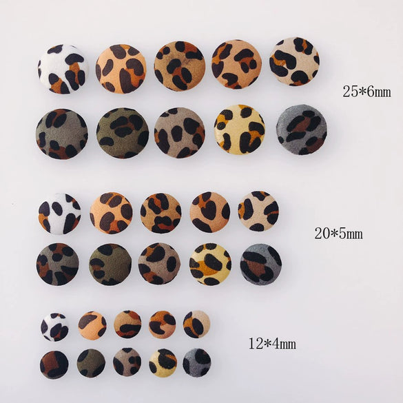 Earrings Alloy And Cloth Leopard Print Round Diy Jewelry Accessories