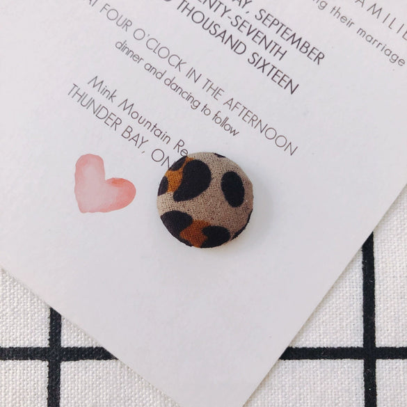 Earrings Alloy And Cloth Leopard Print Round Diy Jewelry Accessories