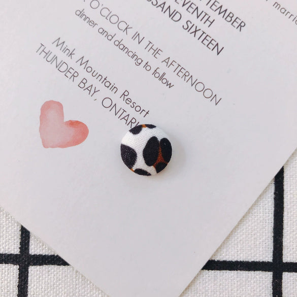 Earrings Alloy And Cloth Leopard Print Round Diy Jewelry Accessories