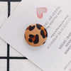 Earrings Alloy And Cloth Leopard Print Round Diy Jewelry Accessories