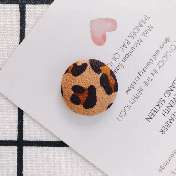 Earrings Alloy And Cloth Leopard Print Round Diy Jewelry Accessories