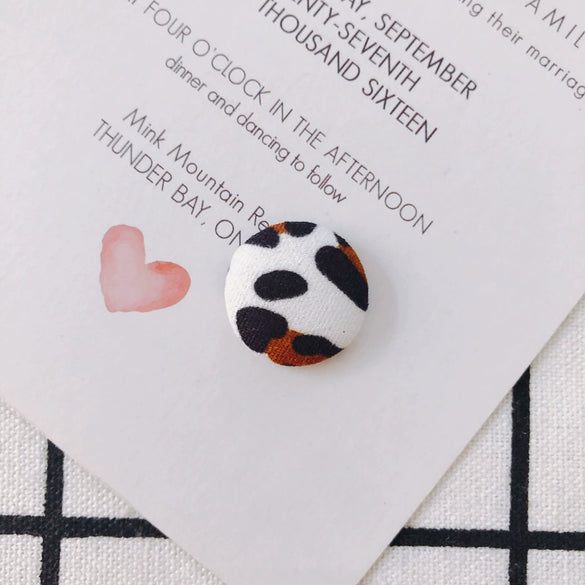 Earrings Alloy And Cloth Leopard Print Round Diy Jewelry Accessories