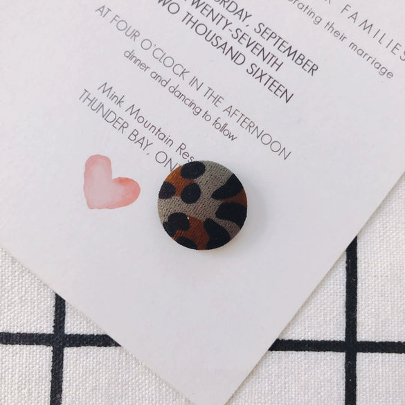 Earrings Alloy And Cloth Leopard Print Round Diy Jewelry Accessories