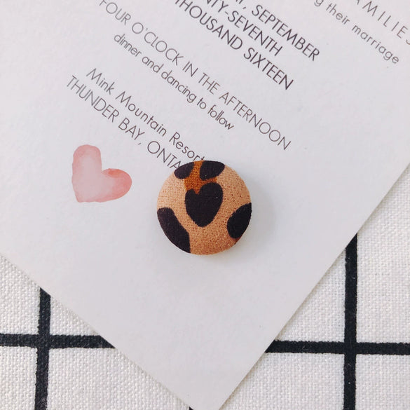 Earrings Alloy And Cloth Leopard Print Round Diy Jewelry Accessories