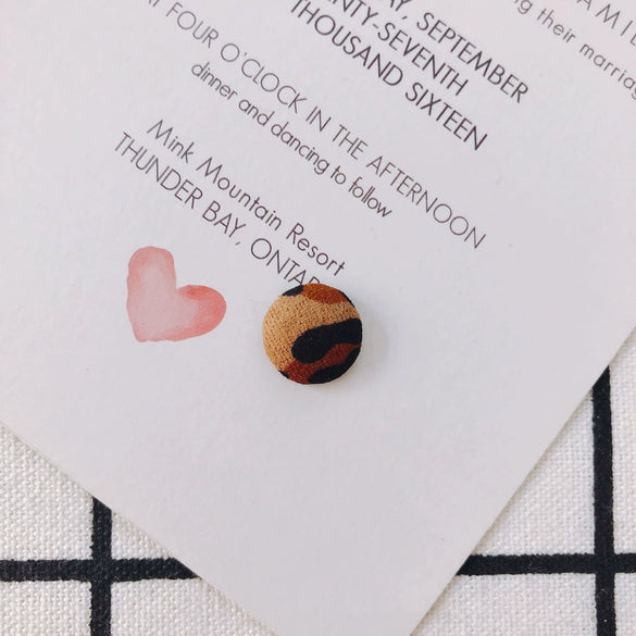 Earrings Alloy And Cloth Leopard Print Round Diy Jewelry Accessories