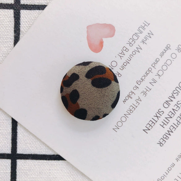 Earrings Alloy And Cloth Leopard Print Round Diy Jewelry Accessories