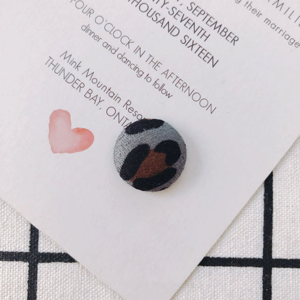 Earrings Alloy And Cloth Leopard Print Round Diy Jewelry Accessories