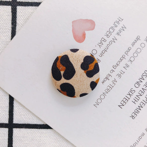 Earrings Alloy And Cloth Leopard Print Round Diy Jewelry Accessories