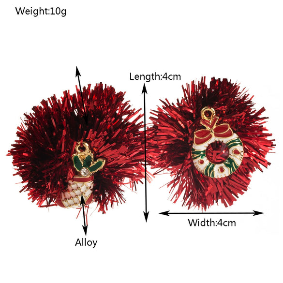Earrings Alloy Bow Festival Element Dripping Oil Women