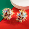 Earrings Alloy Bow Festival Element Dripping Oil Women