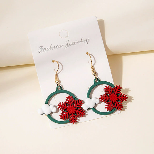 Earrings Alloy Geometric Tassel Boots Christmas Style Baking Paint For Women