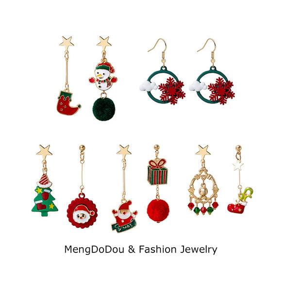 Earrings Alloy Geometric Tassel Boots Christmas Style Baking Paint For Women