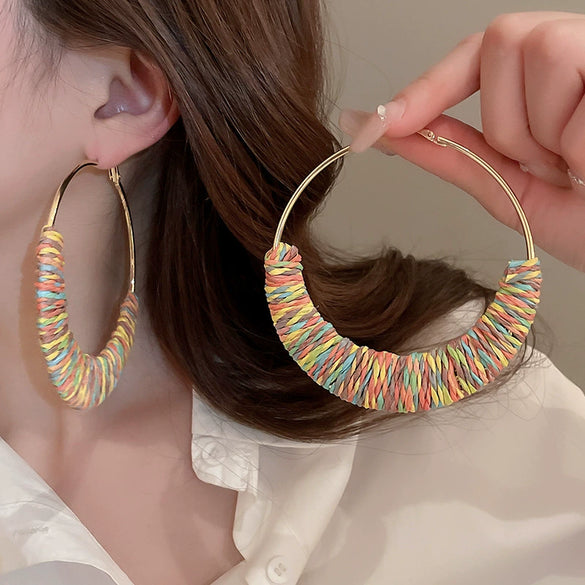 Earrings Alloy Retro Oil Dropping Geometric Style For Women