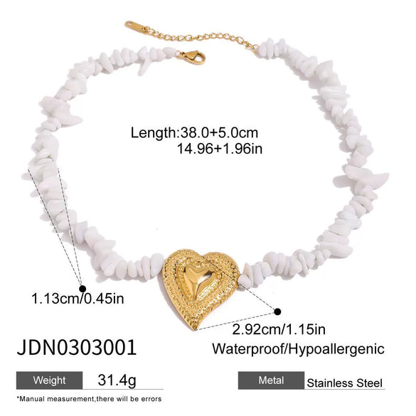 Earrings And Necklace Set Titanium Steel Stainless Steel Hammered Heart Water Drop Bell Pattern Electroplated For Women