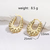 Earrings Brass Copper Plated Thick Gold Star Hollow Light Luxury Highend Women