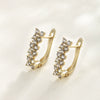 Earrings Copper Alloy Gold Plated Inlaid Zircon Flower Design