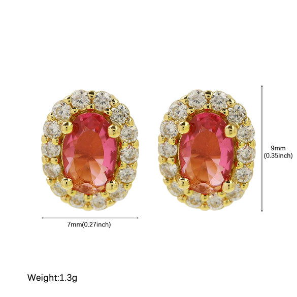 Earrings Copper Birthstone Electroplating