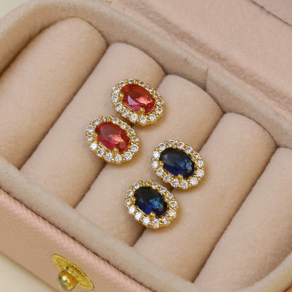 Earrings Copper Birthstone Electroplating