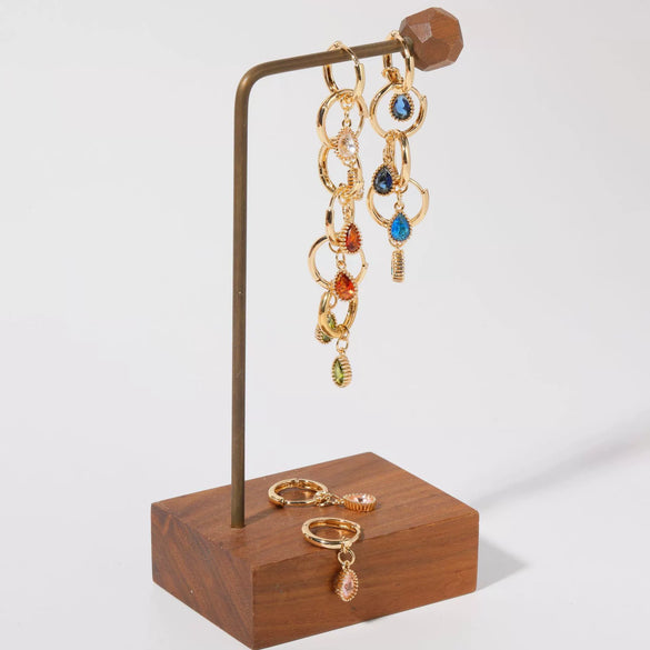 Earrings Copper Drop Shaped Simple Diamond Processed For Women