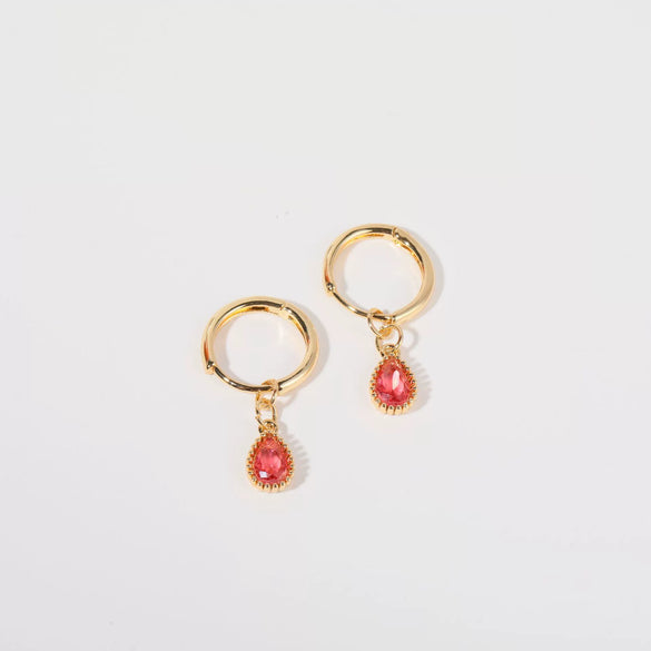 Earrings Copper Drop Shaped Simple Diamond Processed For Women