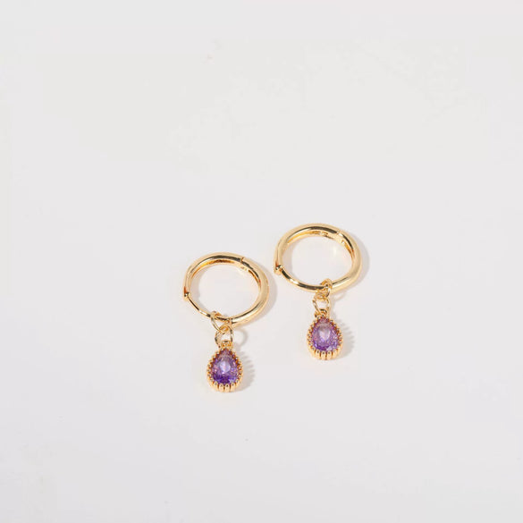 Earrings Copper Drop Shaped Simple Diamond Processed For Women