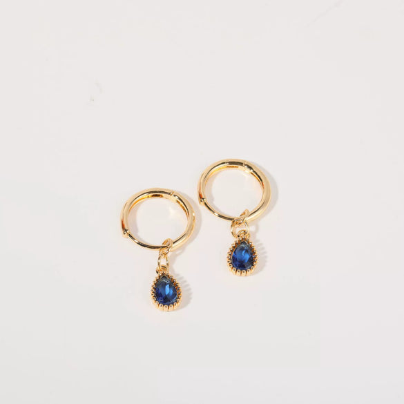 Earrings Copper Drop Shaped Simple Diamond Processed For Women