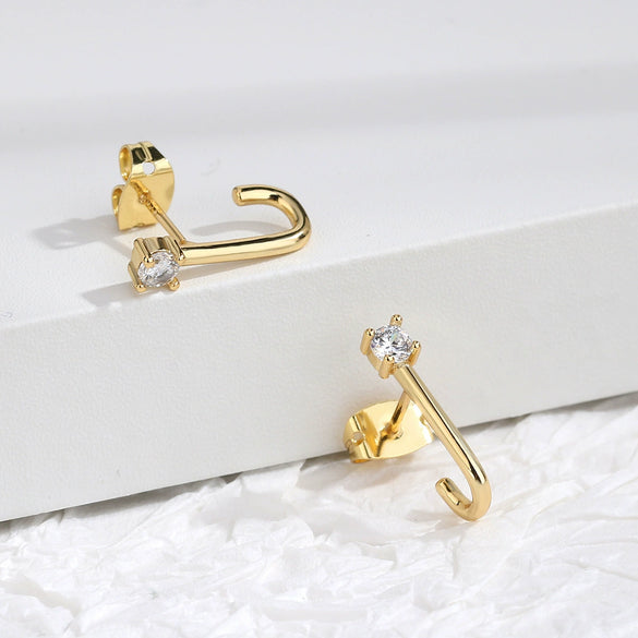 Earrings Copper Geometric Jshaped Electroplating For Women