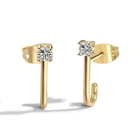 Earrings Copper Geometric Jshaped Electroplating For Women